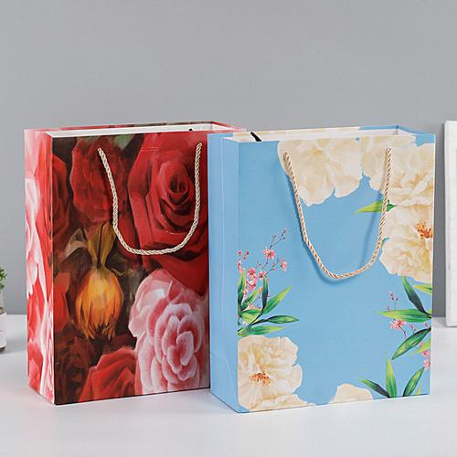 厂家批发手提袋纸袋设计牛皮白卡纸花卉纸袋礼品纸袋可印刷logo